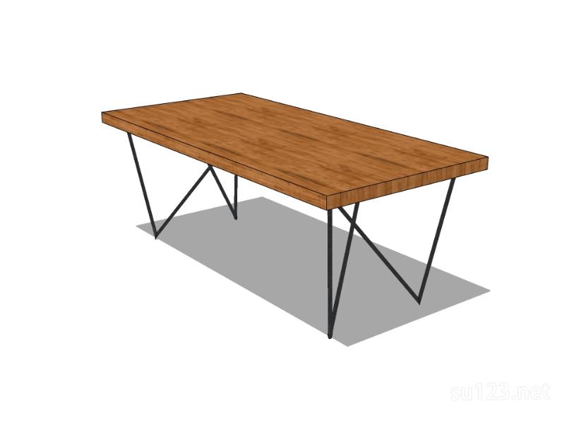 方餐桌12SU模型