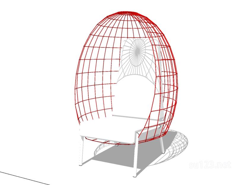 鸡蛋椅_吊椅3SU模型