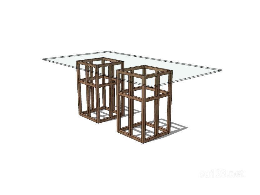 方餐桌53SU模型草图大师sketchup模型