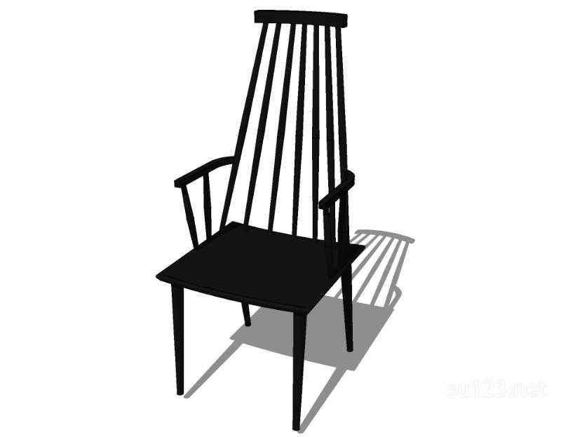 扶手椅子单椅11SU模型