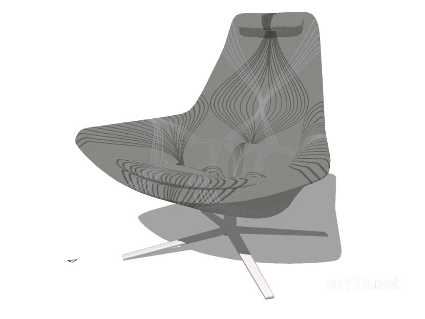 扶手椅单椅19SU模型