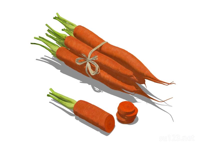 水果蔬菜胡萝卜SU模型草图大师sketchup模型