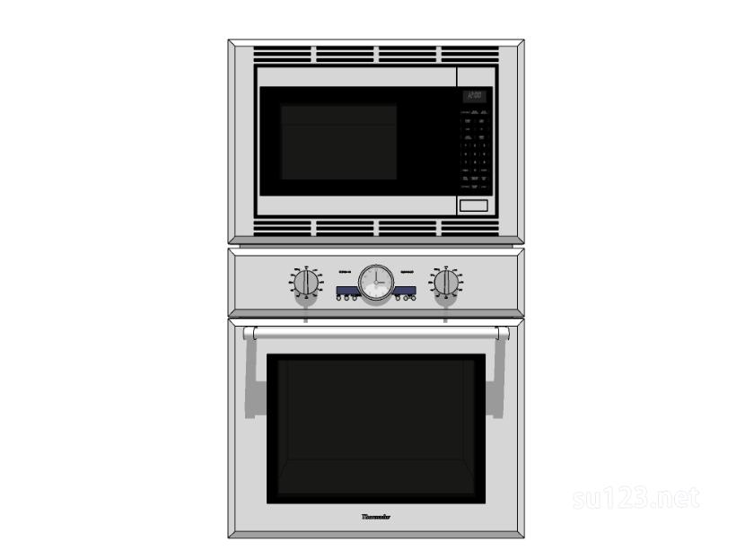 厨房设备微波炉烤箱8SU模型