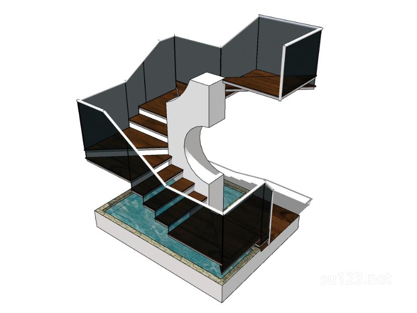 楼梯构件5SU模型草图大师sketchup模型