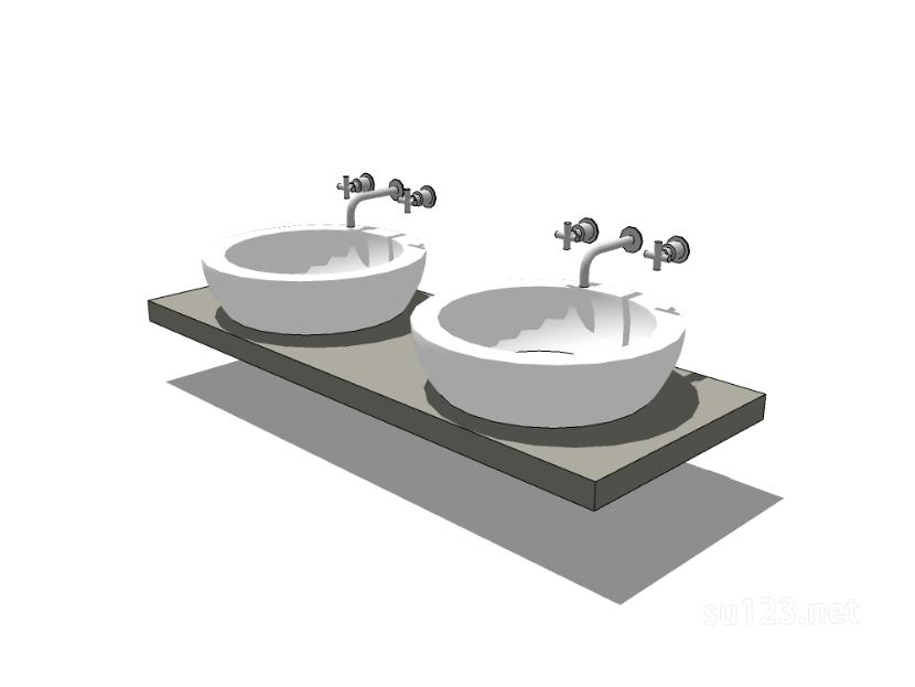 面盆洗漱台洗手池33SU模型草图大师sketchup模型