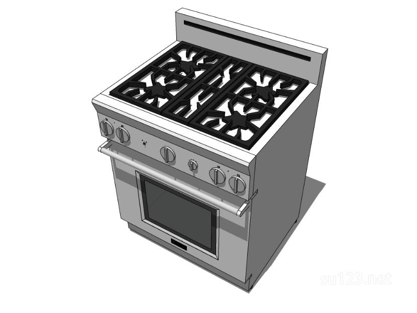 厨房设备烤箱4SU模型草图大师sketchup模型