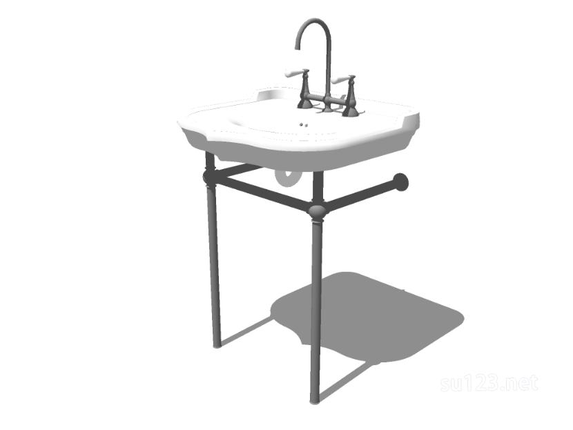 面盆洗漱台洗手池60SU模型