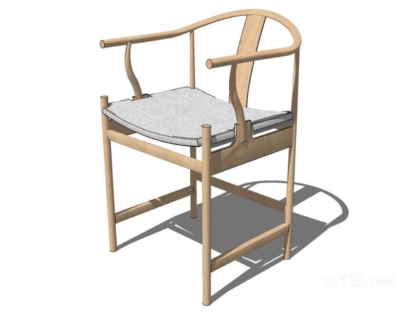中式椅子圈椅3SU模型草图大师sketchup模型