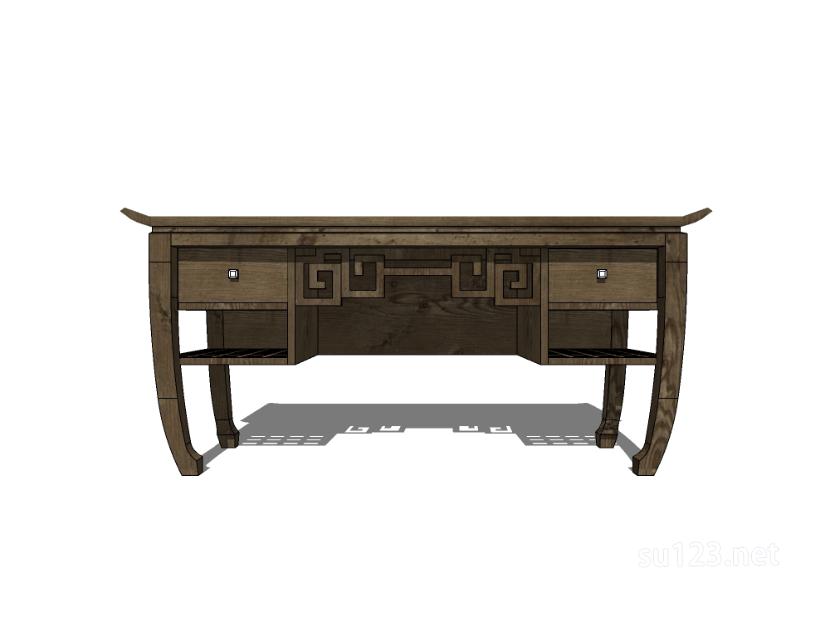 中式书桌桌子2SU模型