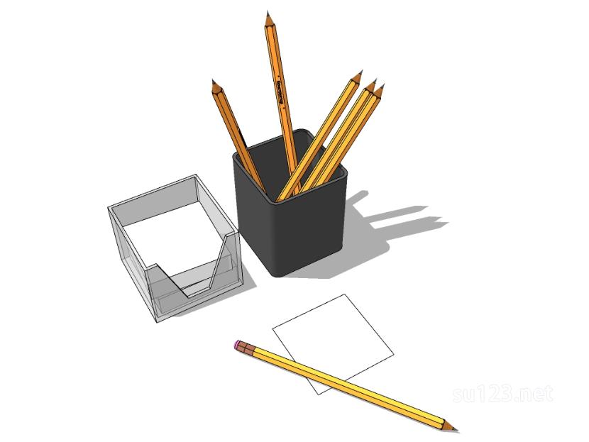 SU123模型网_文具铅笔SU模型草图大师sketchup模型