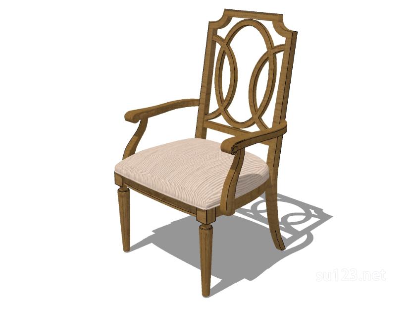SU123模型网_扶手单椅 (2)SU模型草图大师sketchup模型